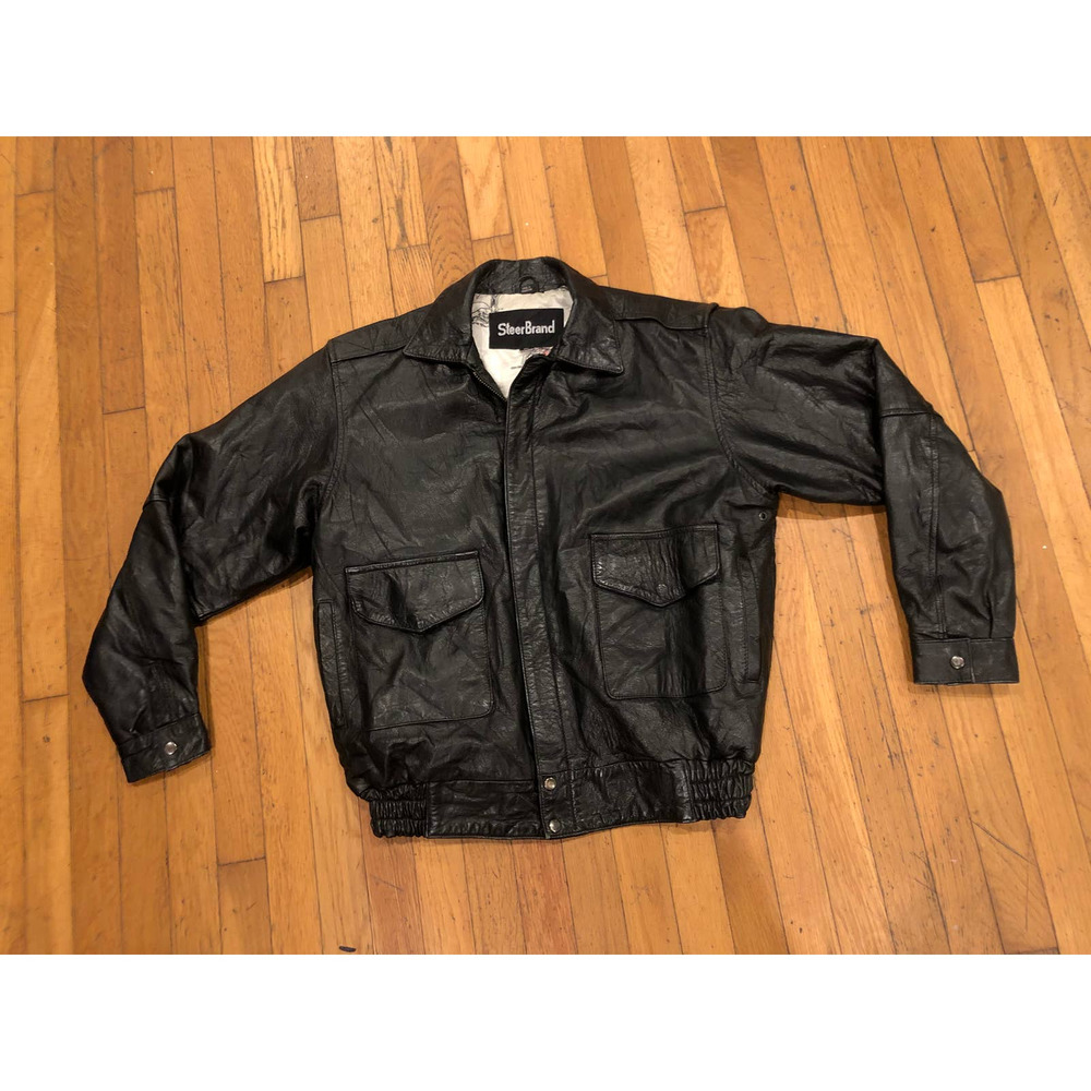 VTG Steer Brand Motorcycle Leather Jacket Aviator